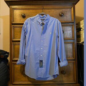 Crisp Blue Classic Ralph Lauren Polo Button-Down Shirt (Large)